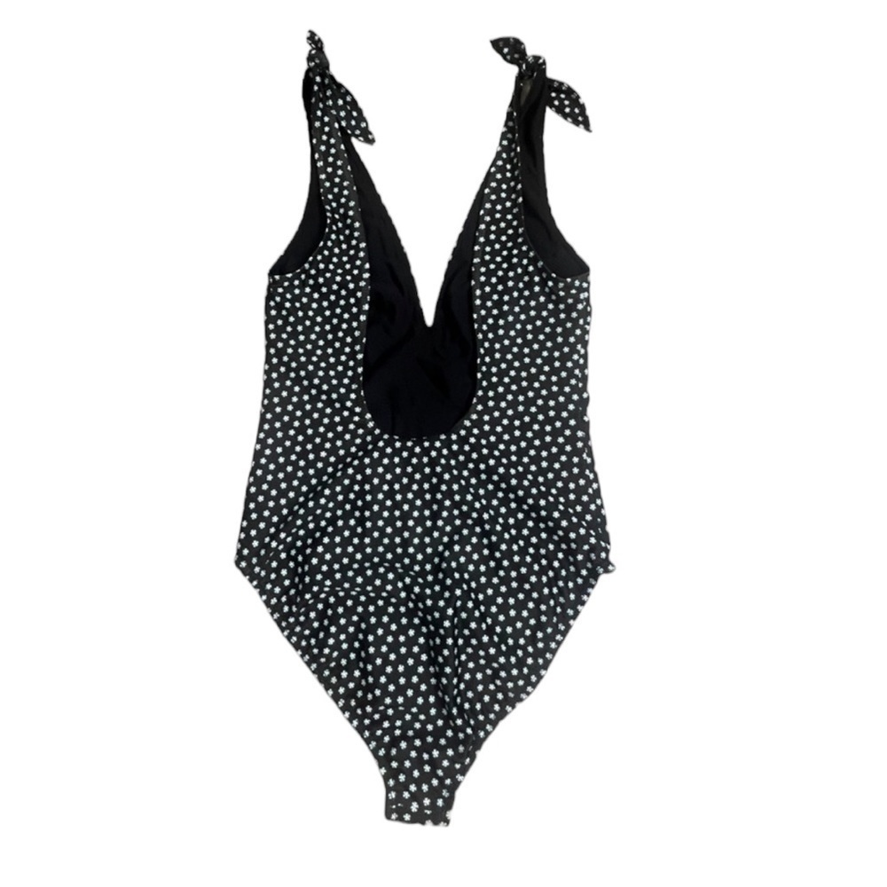 NWT Daughters of Summer Black Floral Print Adjustable Tie One Piece - Size XS - Picture 3 of 7
